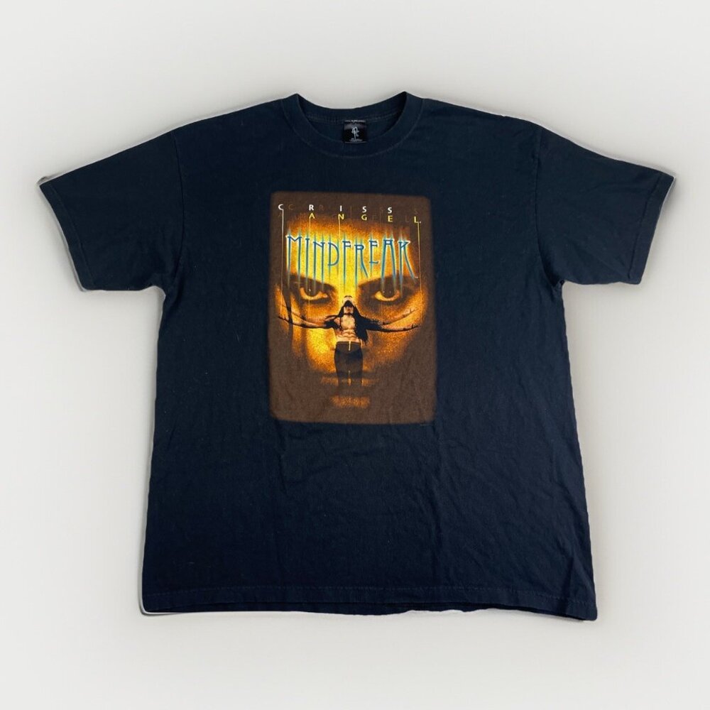 VTG 2007 Criss Angel Mindfreak Promo T-Shirt Magician Magic Trick TV Show READ